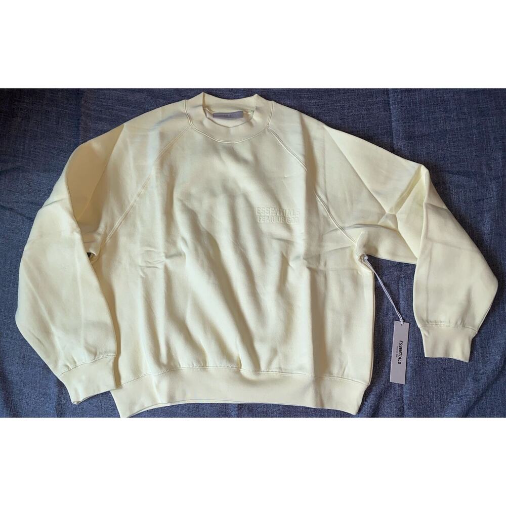 Brand New Fear of God Essentials Relaxed Canary Crewneck Size Small